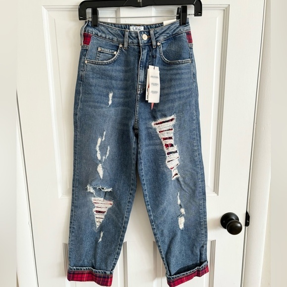 Gigi Hadid x Tommy Hilfiger high waisted destroyed lexia jeans size 26x30 new - Picture 6 of 8